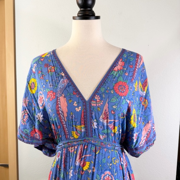Spell Lovebird Half Moon Gown Deep Sky Blue Maxi Dress Size M Boho Festival - Picture 7 of 15